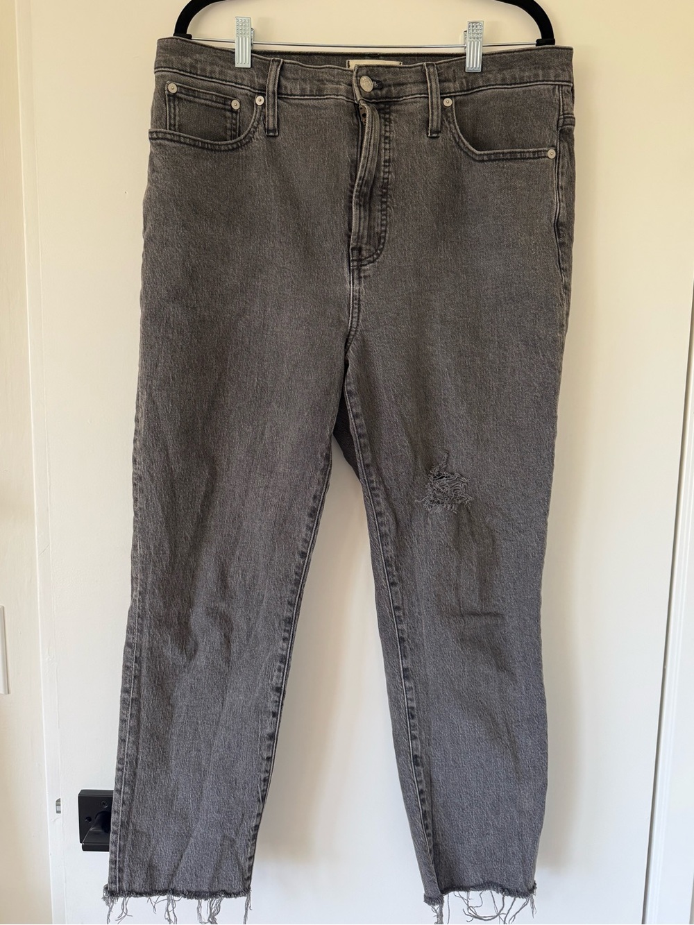 Madewell Perfect Vintage Straight-leg Jeans in Charcoal Gray, Medium Rise